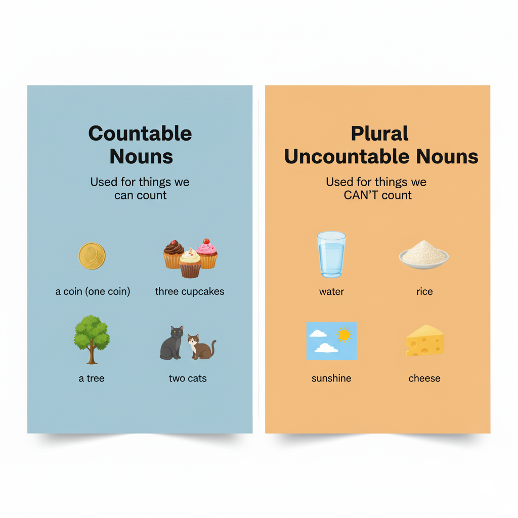 countable and uncountable noun chat example