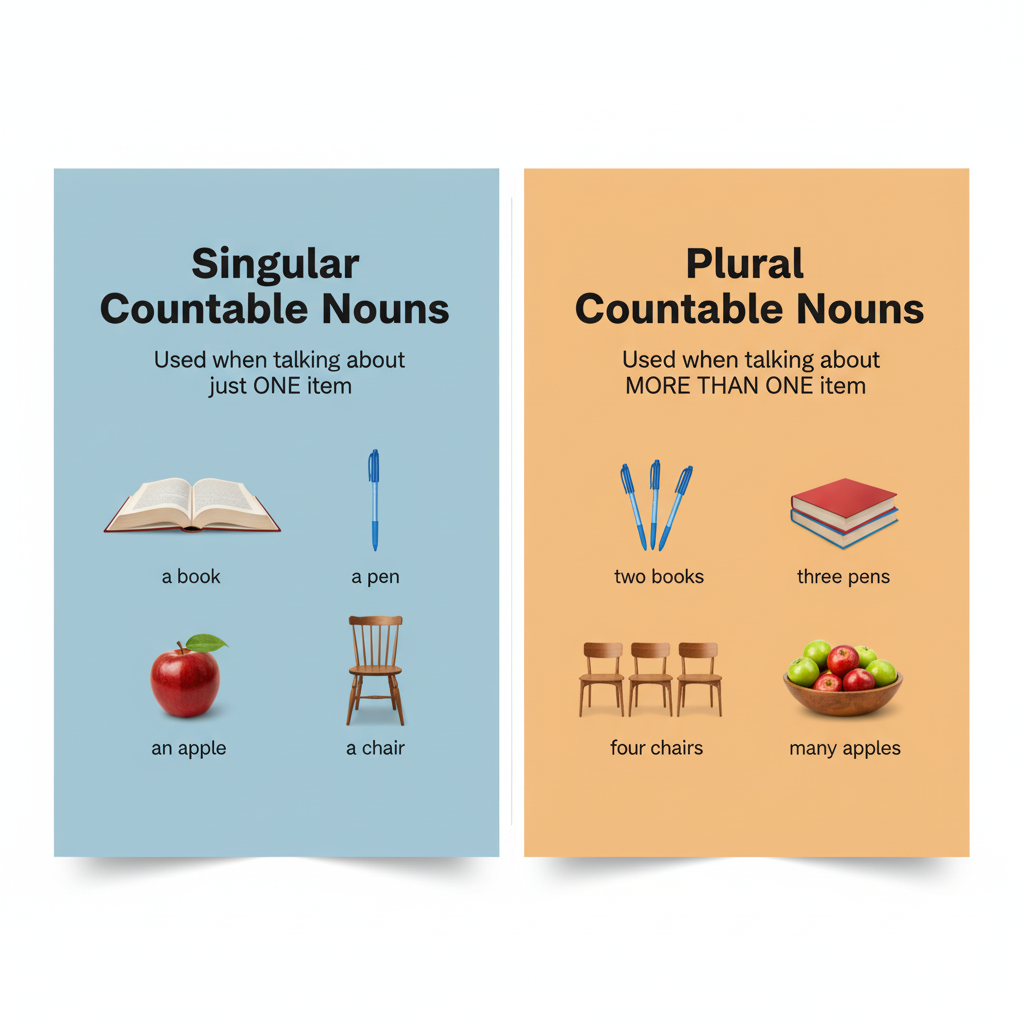 what singular and plueral countable noun